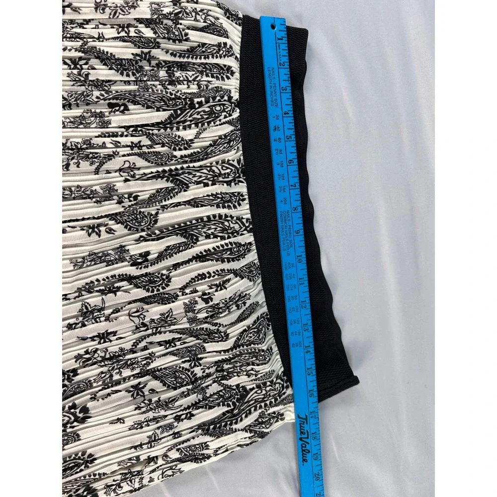 Metrowear Andi + James Pleated Midi Skirt Bundle Black White Paisley Grid Large